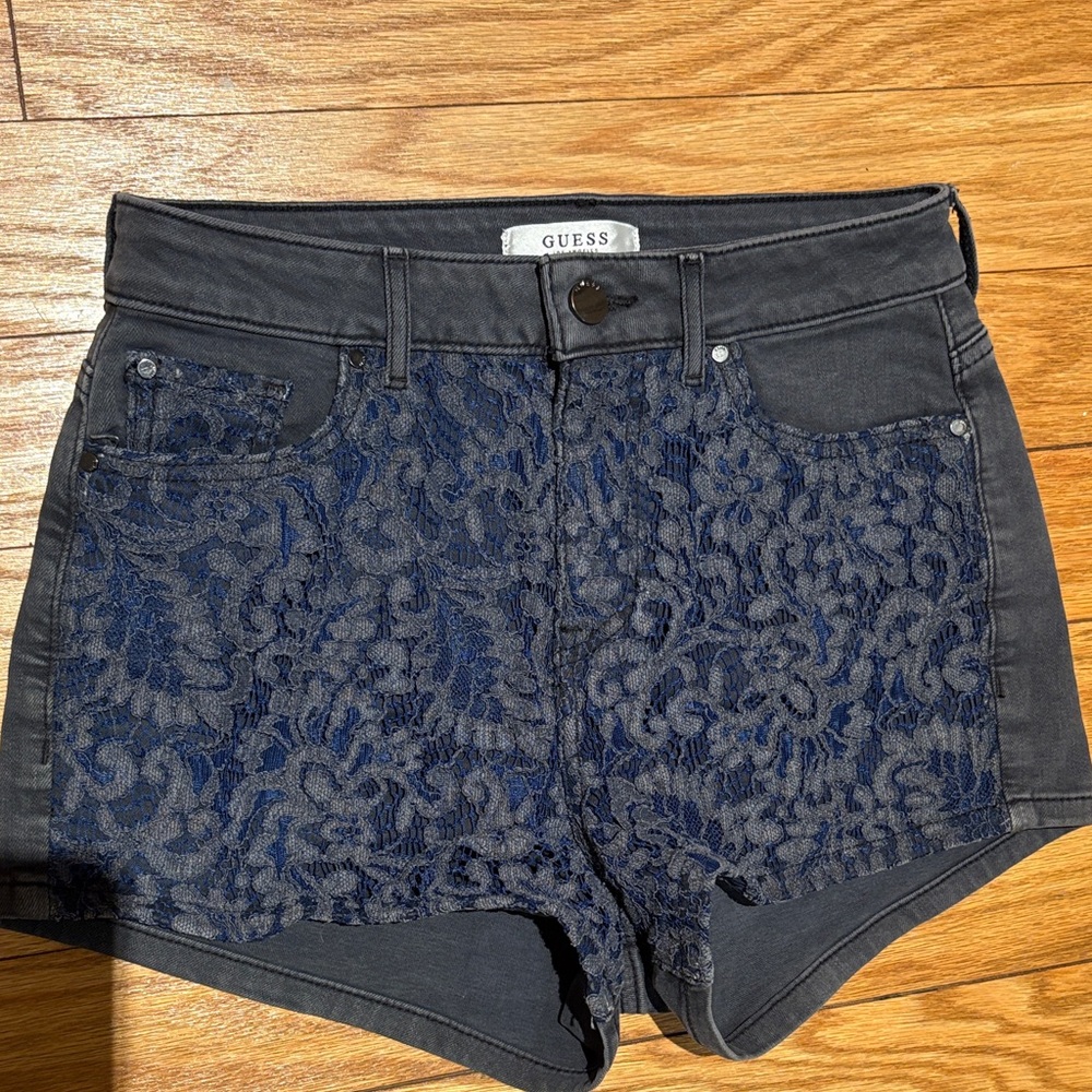 GUESS Dark Blue and Black Lace set bustier and short - Picture 14 of 16